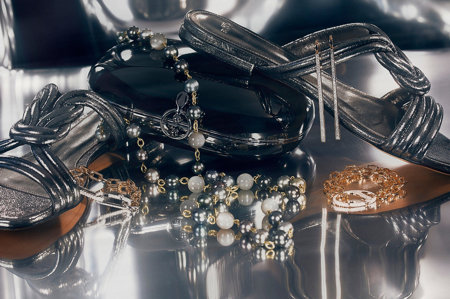 JEFFREY LEVINSON-Elina Clutch - BlackNickel-BLACK
