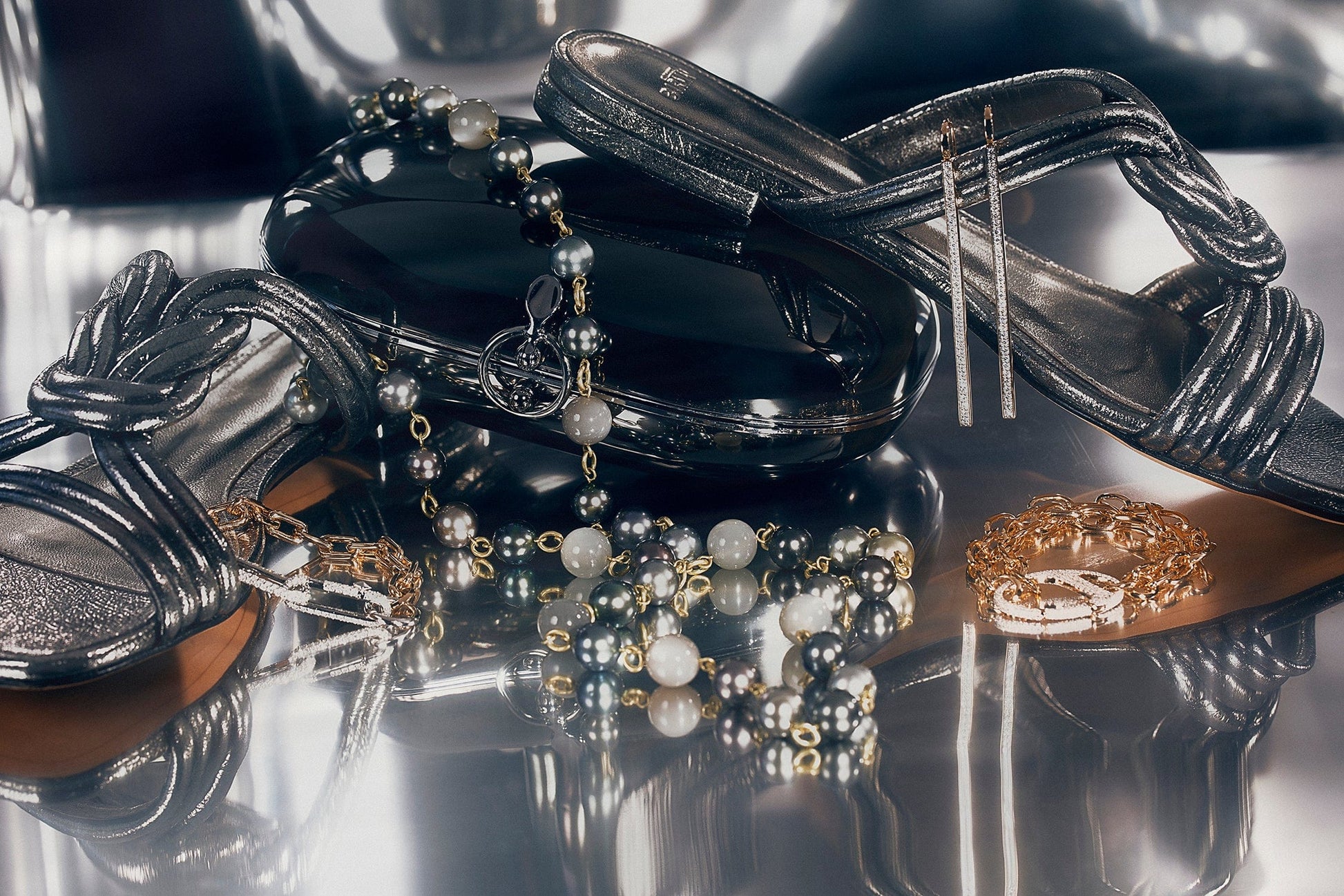 JEFFREY LEVINSON-Elina Clutch - BlackNickel-BLACK