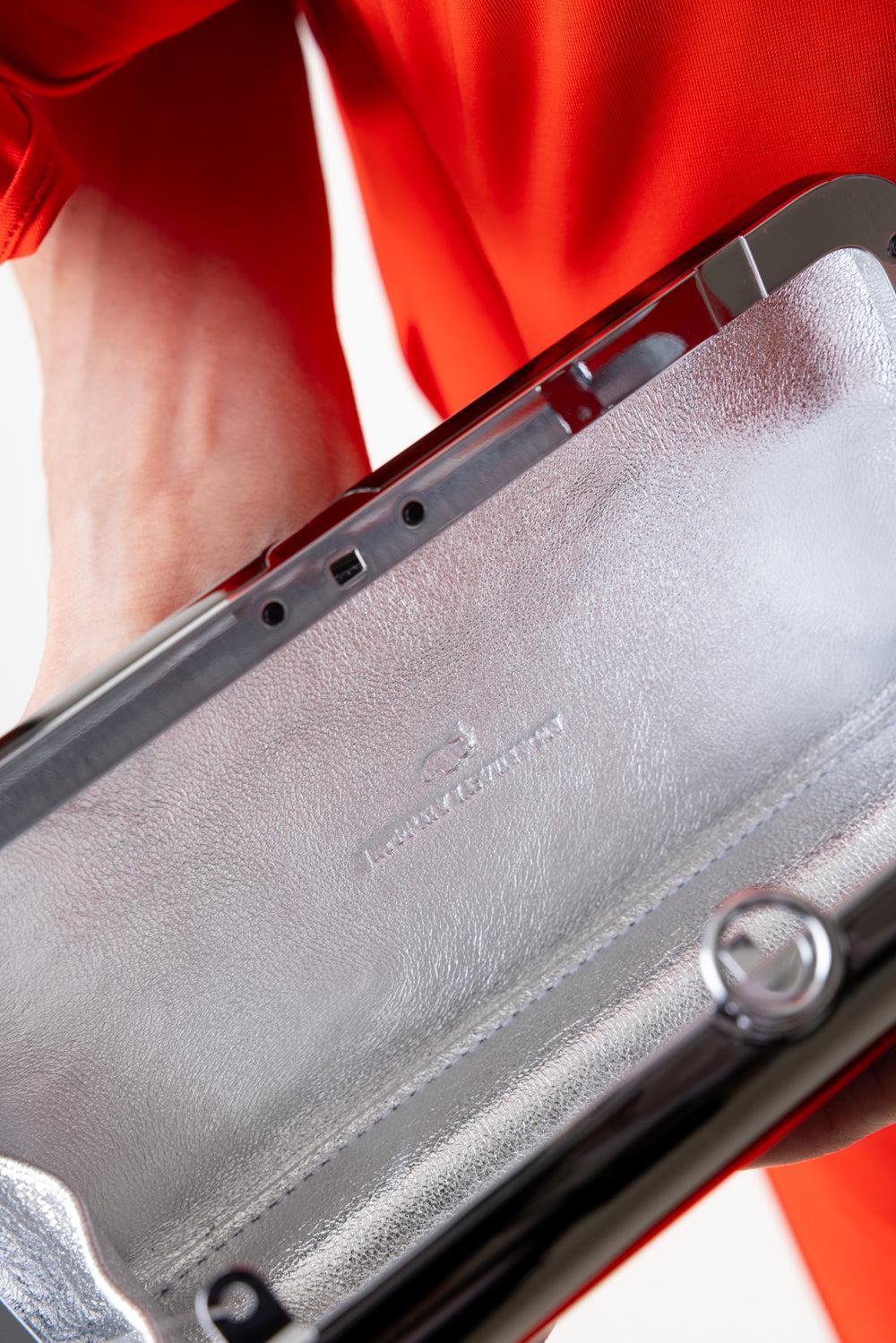Finley Clutch - Black Chrome-BLKCHROM-HANDBAGCLUTCHES-JEFFREY LEVINSON