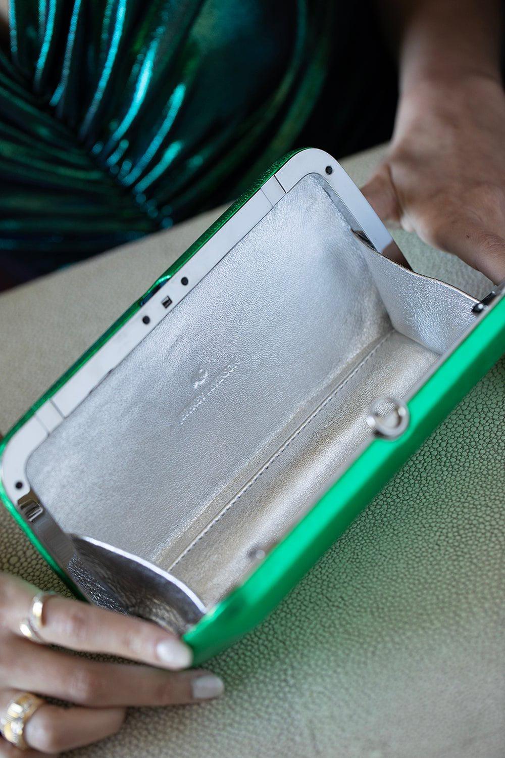 JEFFREY LEVINSON-Finley Clutch - Emerald-EMERALD