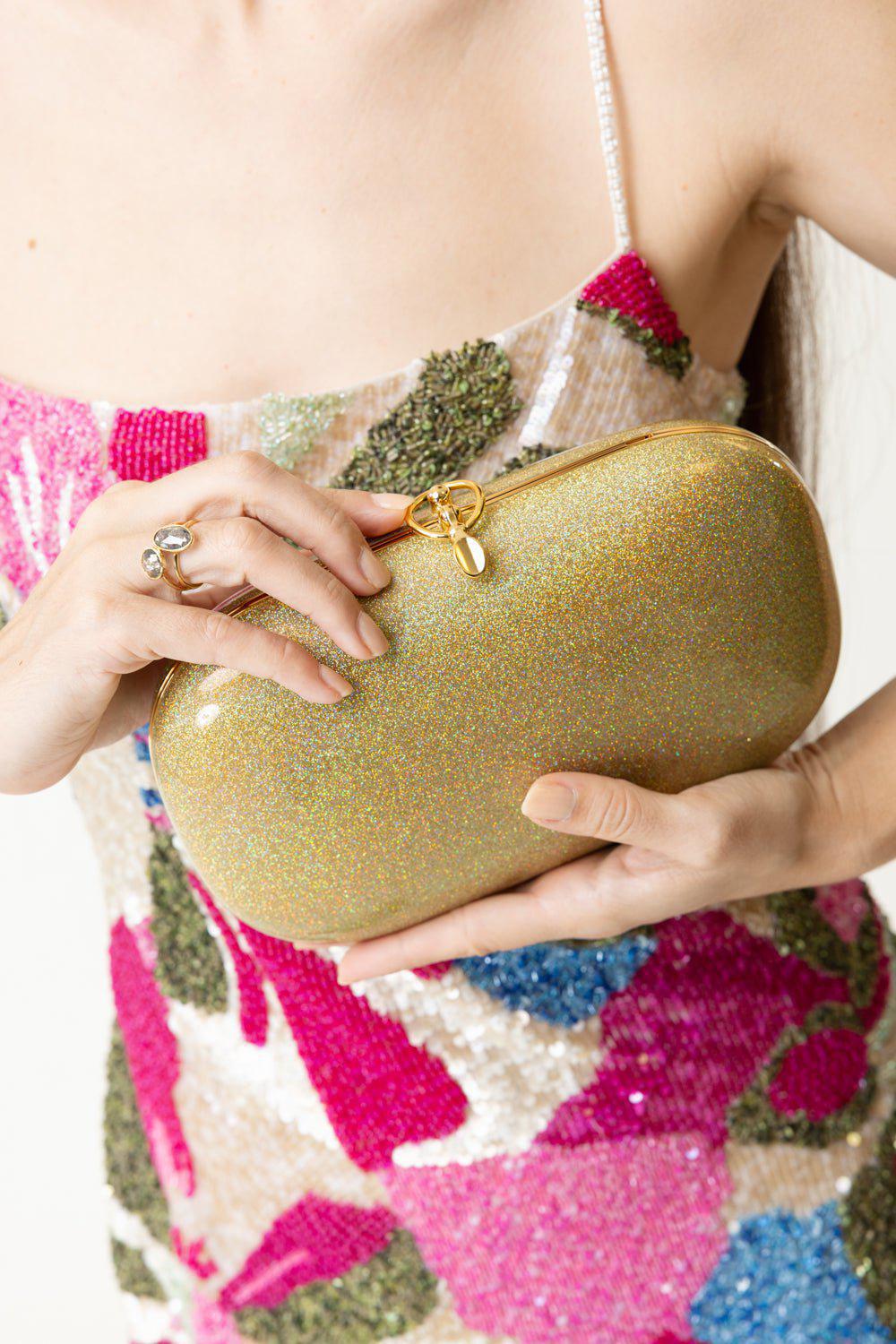 JEFFREY LEVINSON-Elina Plus Clutch - Gold Rainbow-GDRNBWST