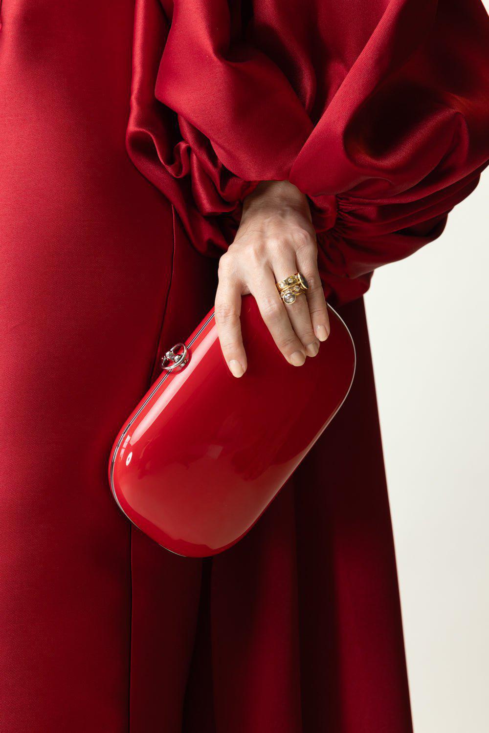 JEFFREY LEVINSON-Elina Plus Clutch - Touring Red-TOURGRED