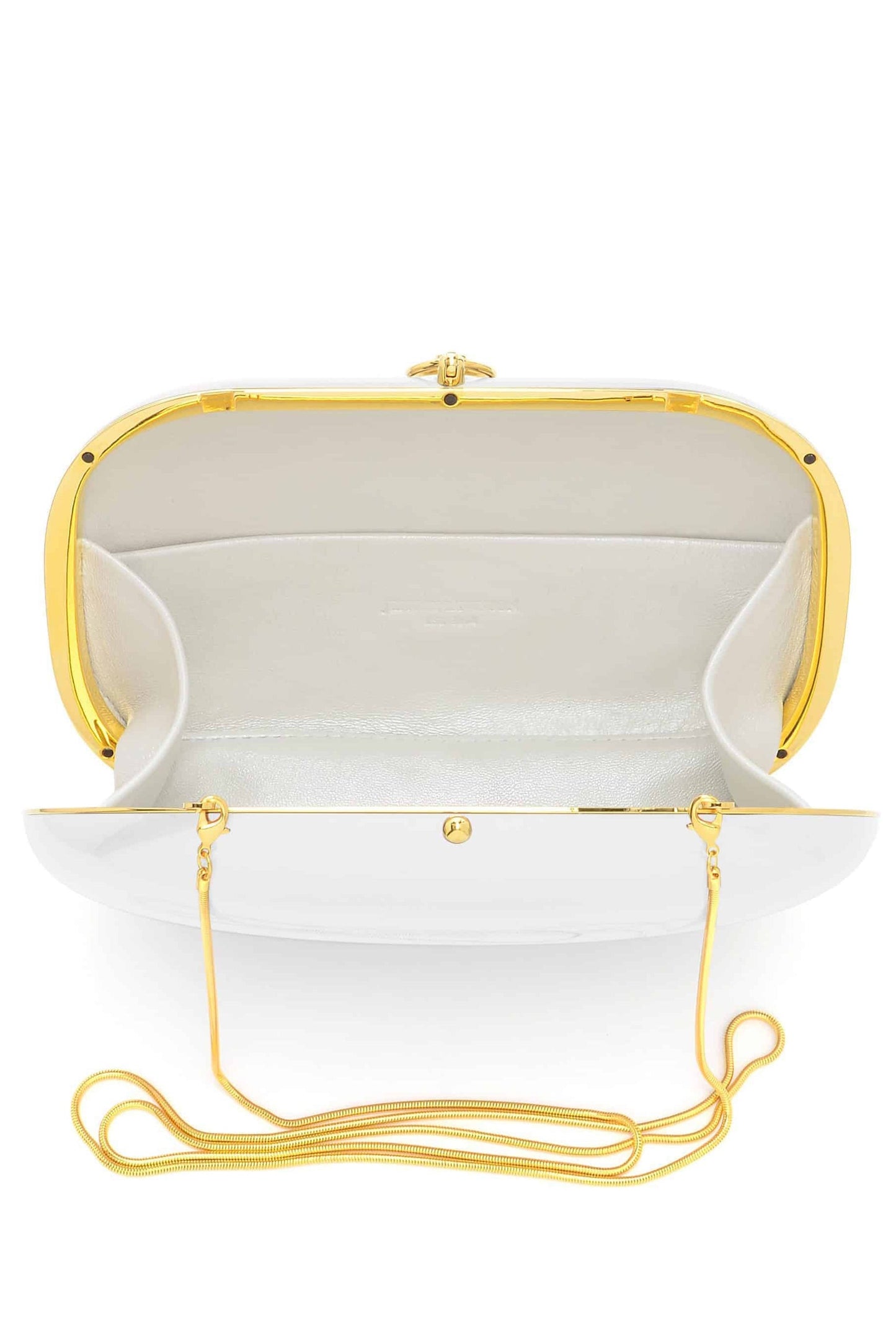 JEFFREY LEVINSON-Elina Plus Clutch - Pearl White-WHT/GLD