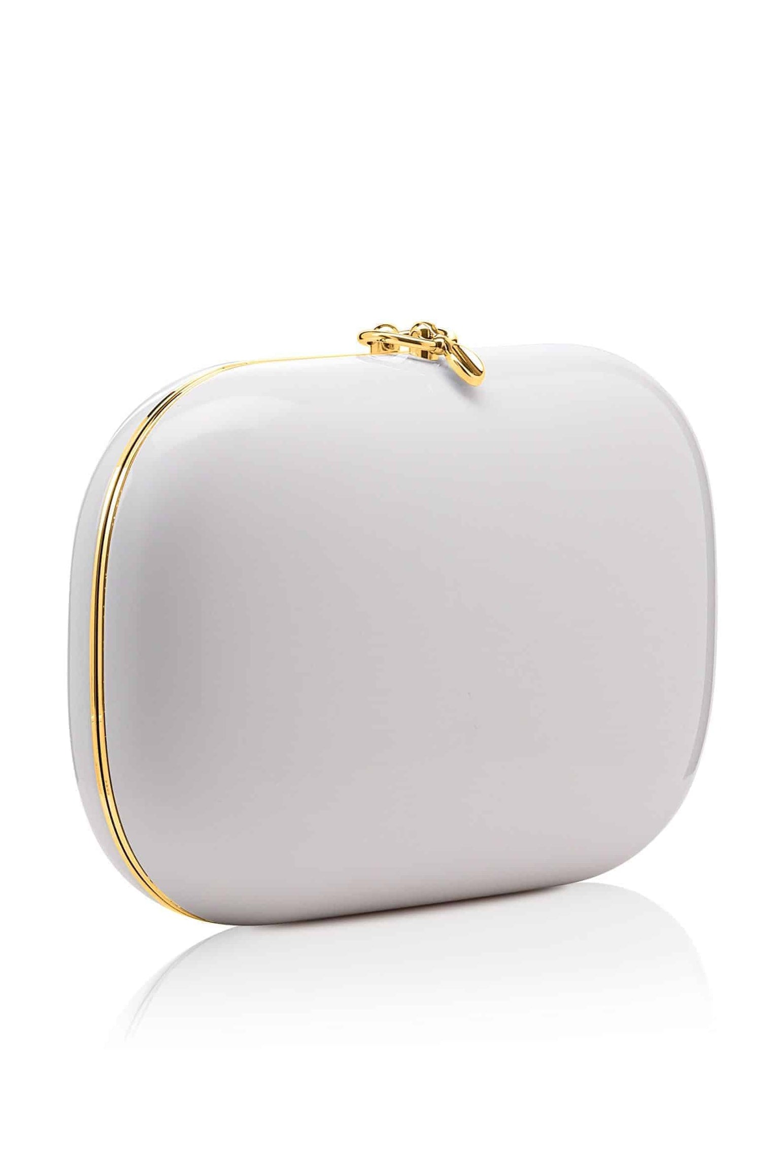 JEFFREY LEVINSON-Elina Plus Clutch - Pearl White-WHT/GLD