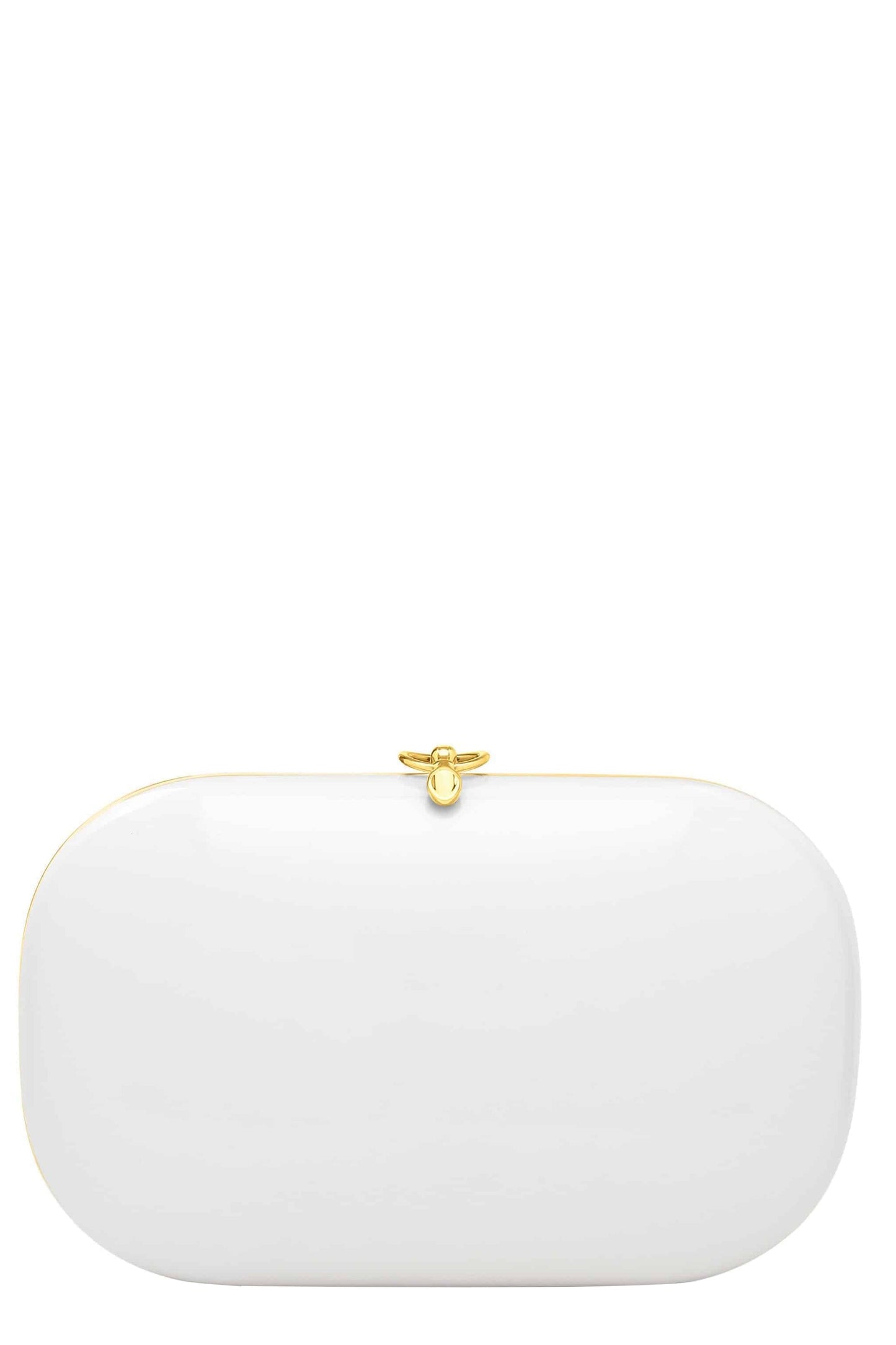 JEFFREY LEVINSON-Elina Plus Clutch - Pearl White-WHT/GLD