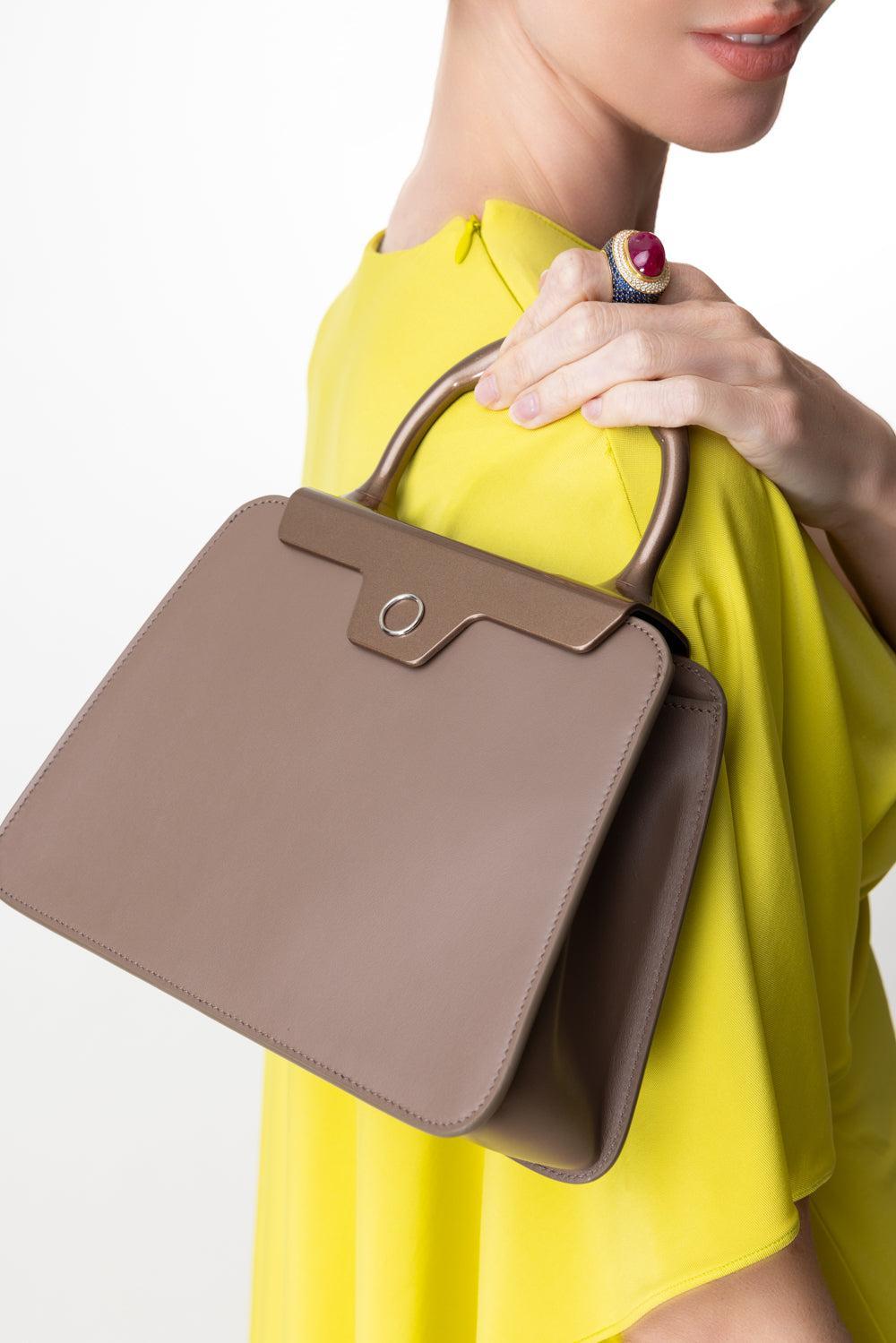 Andie Top Handle Bag - Taupe-TAUPE-HANDBAGTOP HANDLE-JEFFREY LEVINSON