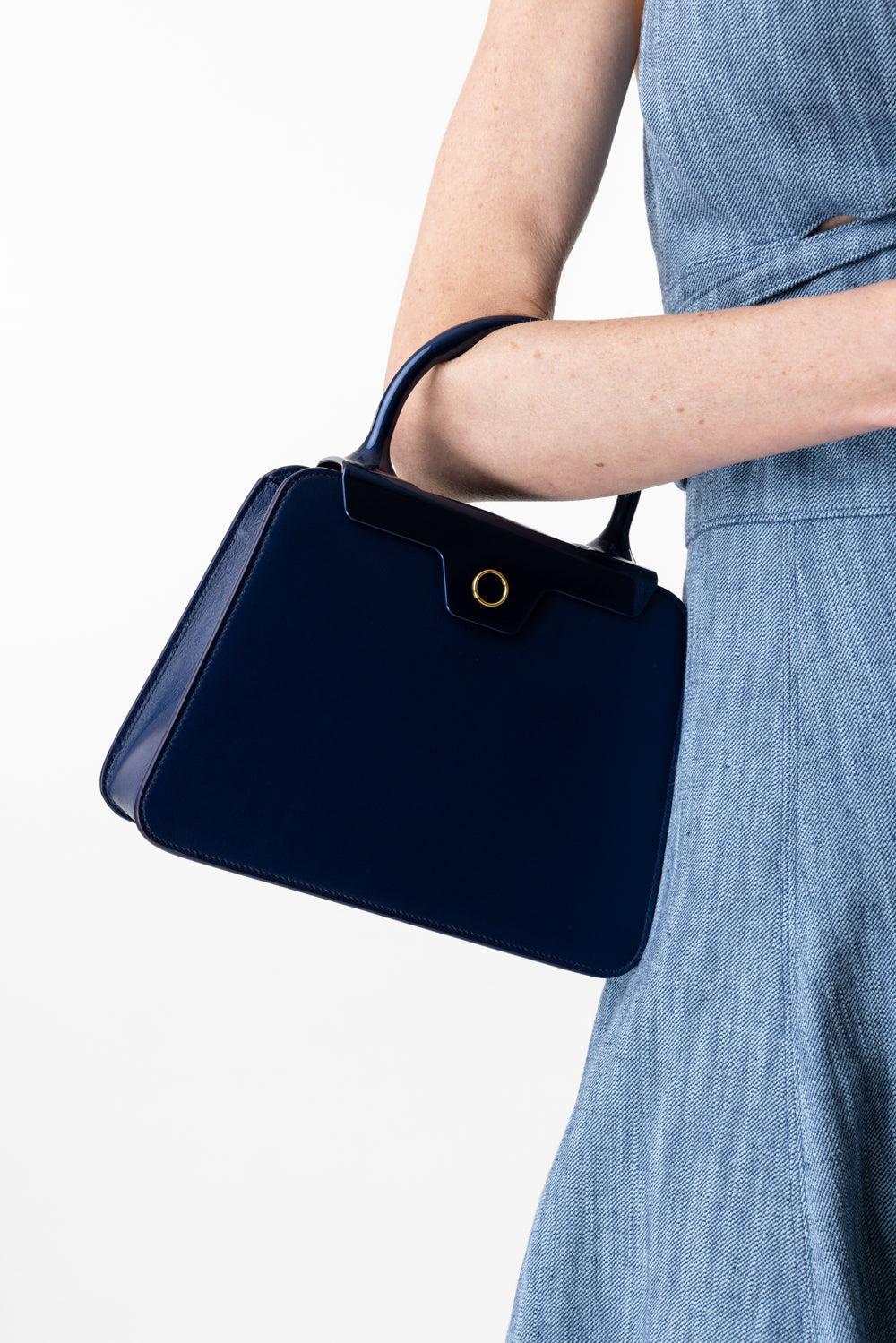 Andie Top Handle - Navy-TRNGNVY-HANDBAGTOP HANDLE-JEFFREY LEVINSON