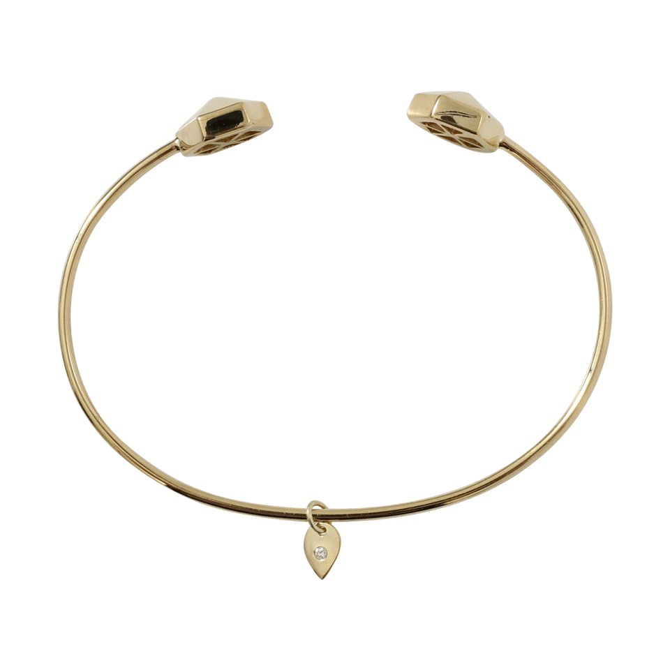 JEMMA WYNNE-Prive Hexagon Open Bangle-YELLOW GOLD
