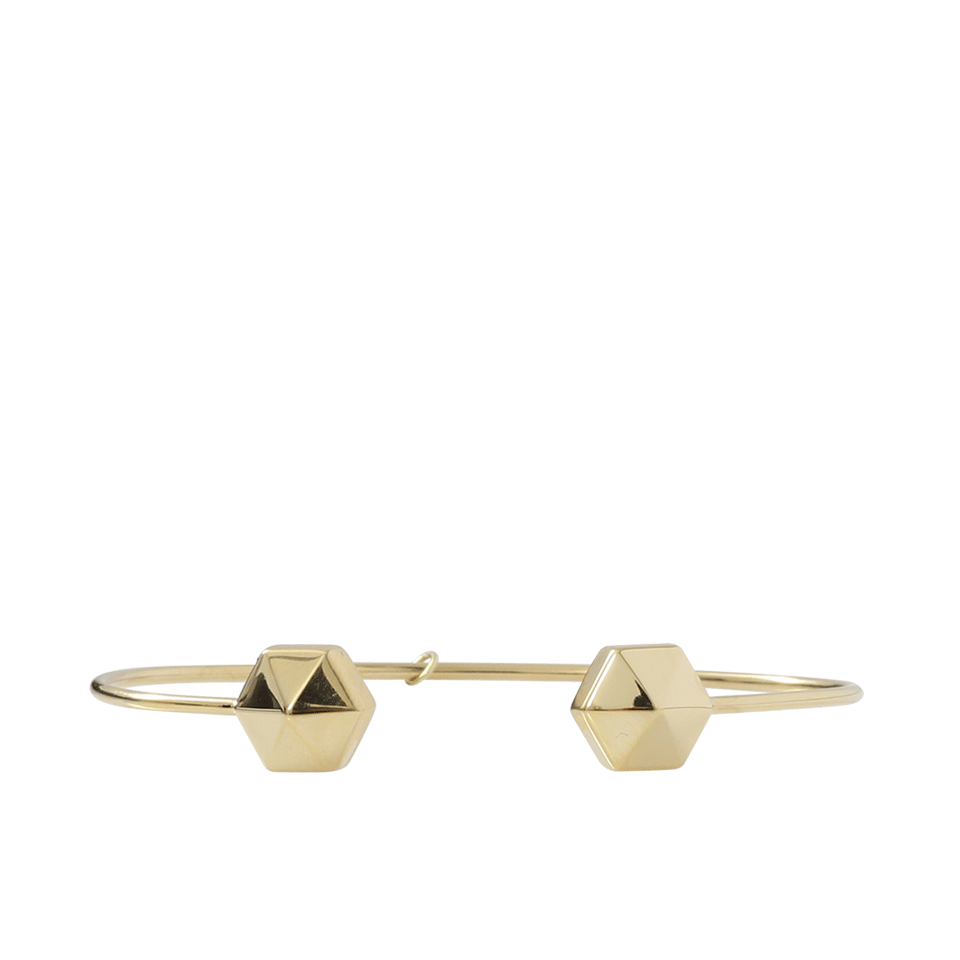 JEMMA WYNNE-Prive Hexagon Open Bangle-YELLOW GOLD
