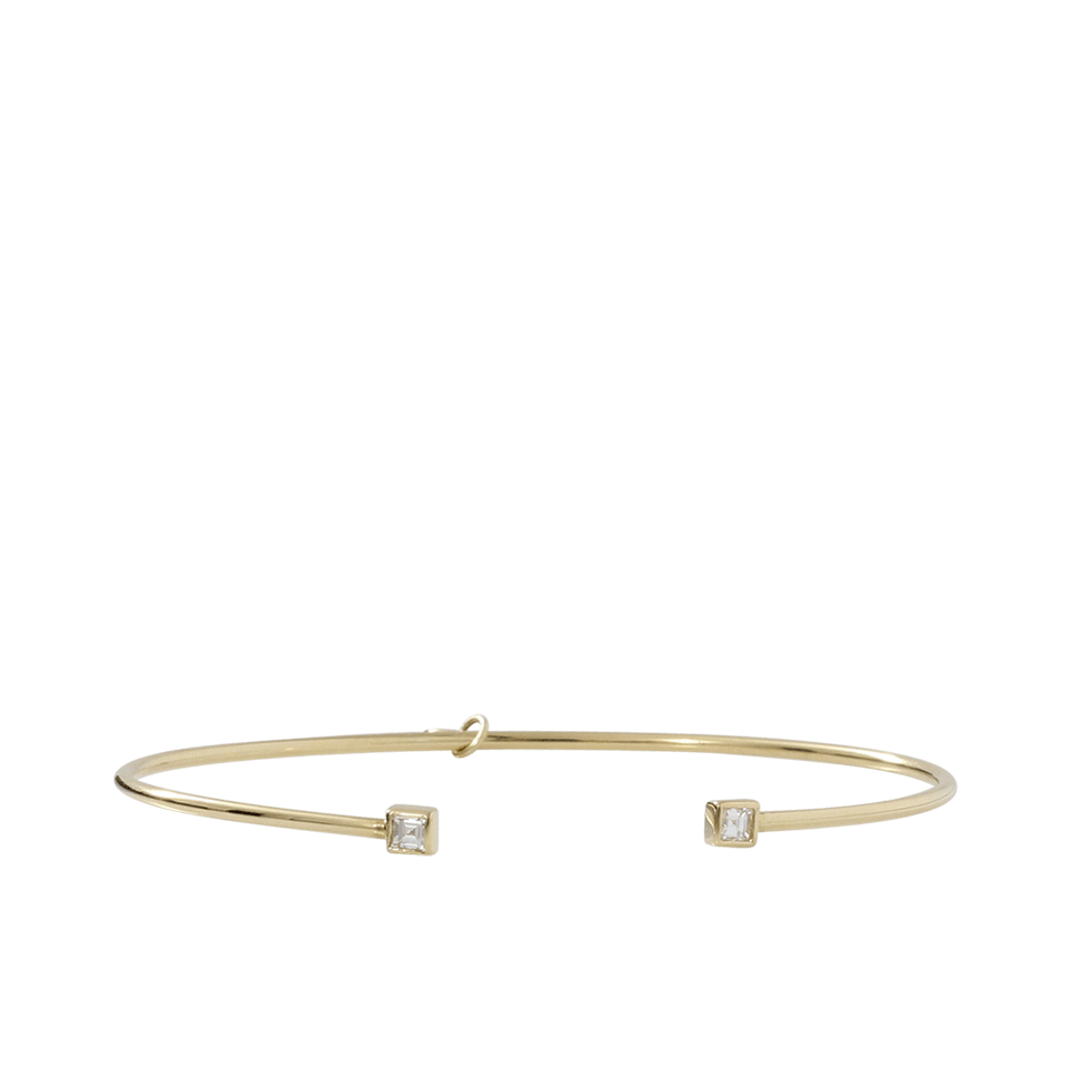 JEMMA WYNNE-Prive Square Diamond Open Bangle-YELLOW GOLD