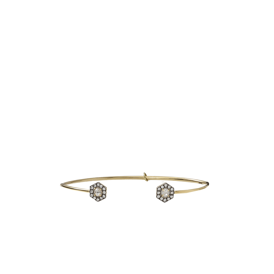 JEMMA WYNNE-Hexagon Bangle-YELLOW GOLD