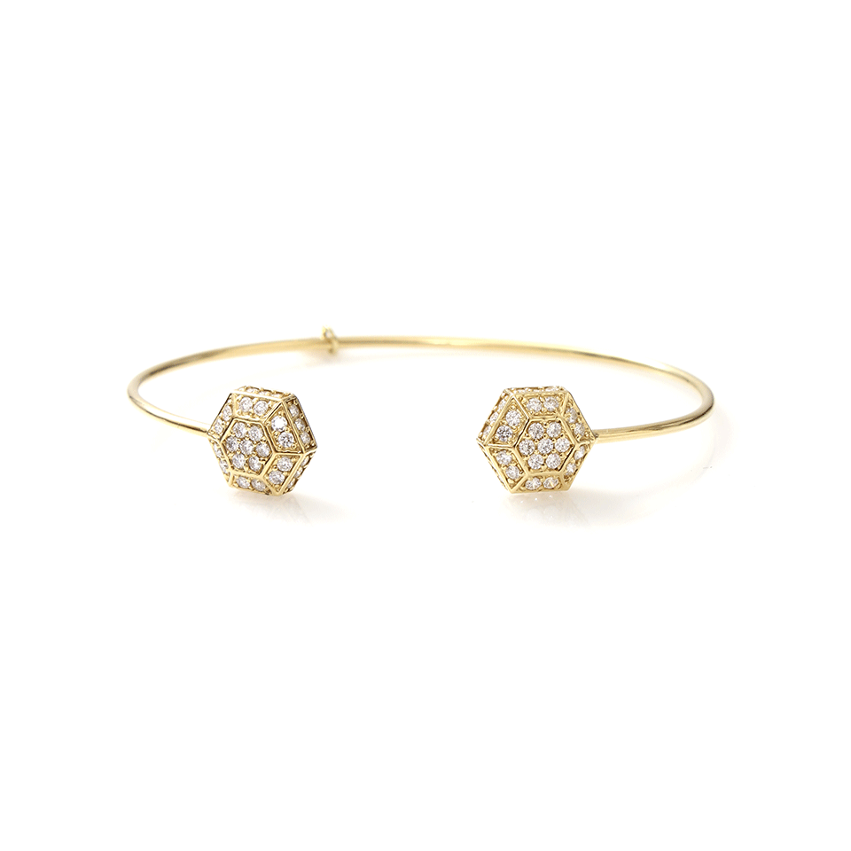 JEMMA WYNNE-Hexagon Dome Bangle-YELLOW GOLD