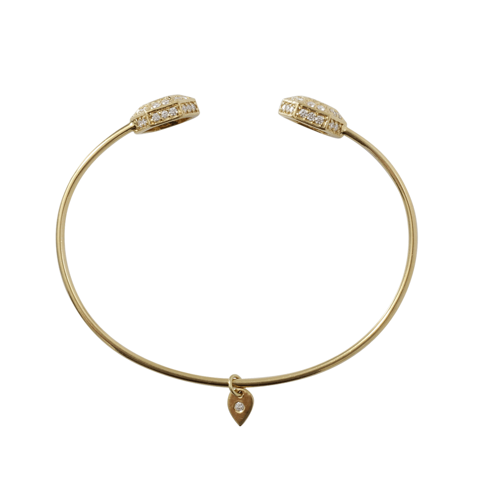 JEMMA WYNNE-Hexagon Dome Bangle-YELLOW GOLD