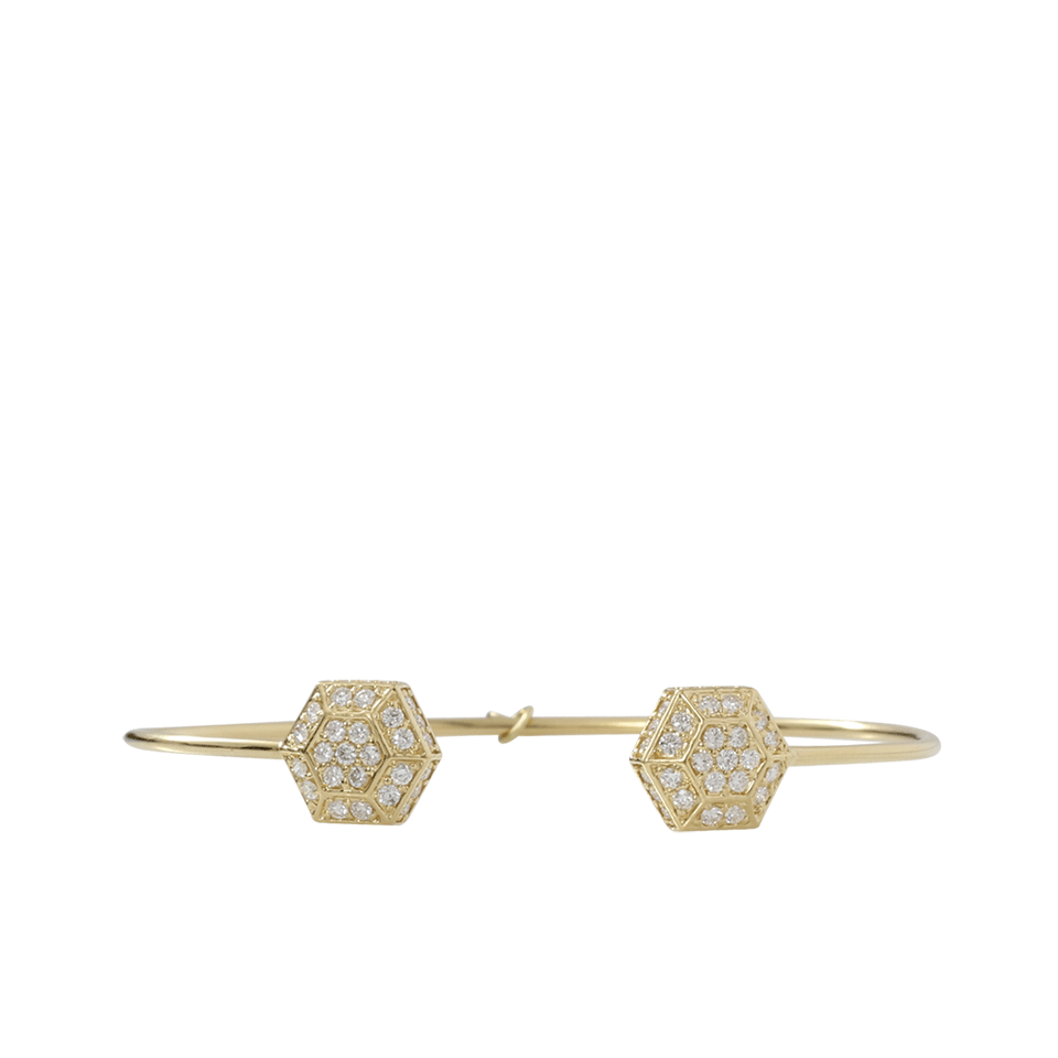 JEMMA WYNNE-Hexagon Dome Bangle-YELLOW GOLD