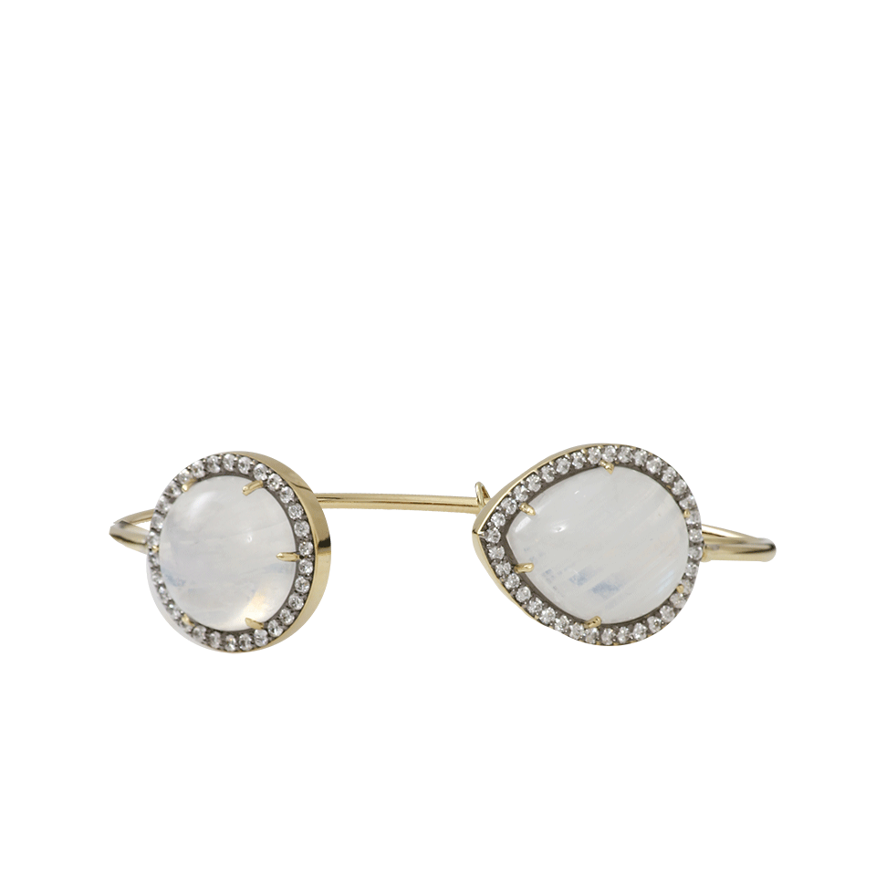 JEMMA WYNNE-Large Round And Pear Shape Moonstone Bangle-YELLOW GOLD