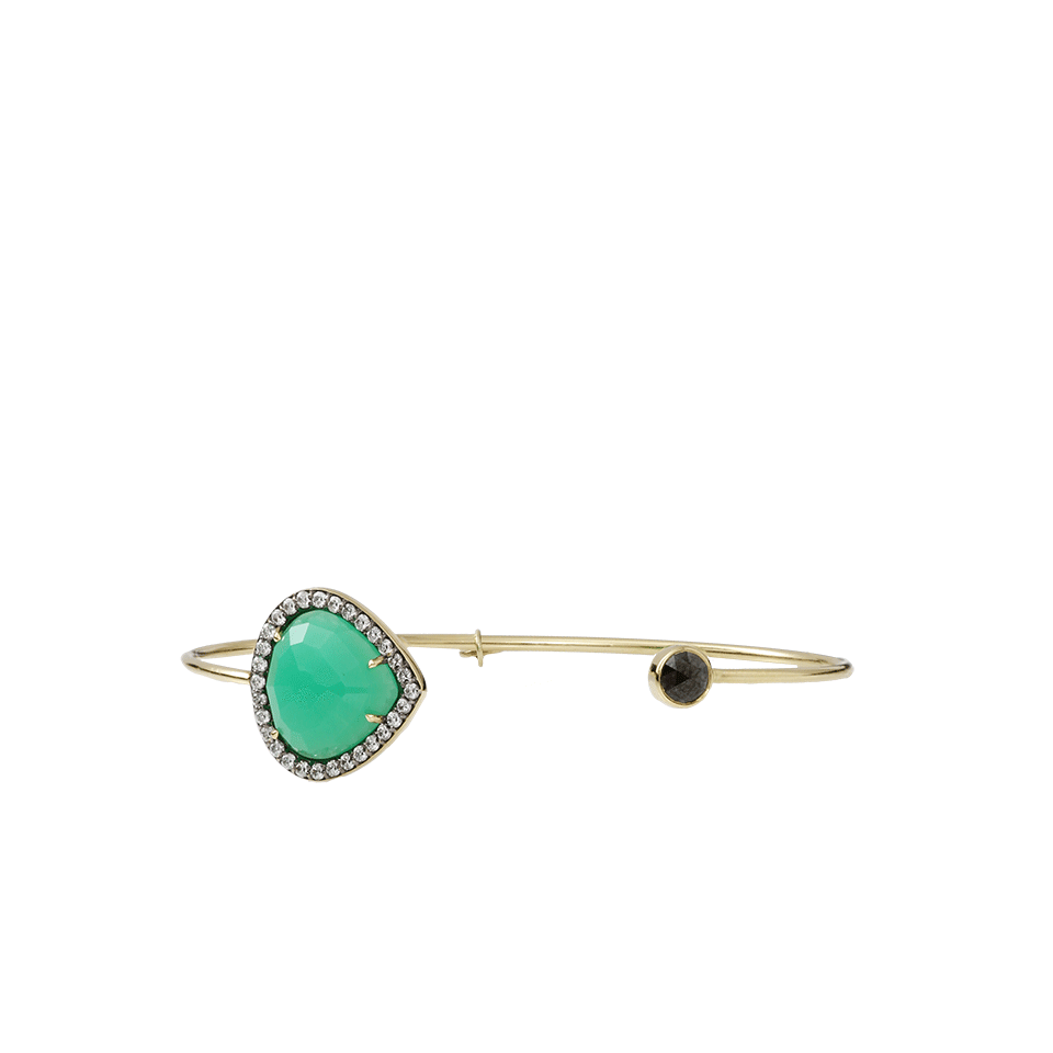 JEMMA WYNNE-Pear Shape Chrysoprase Bangle-YELLOW GOLD