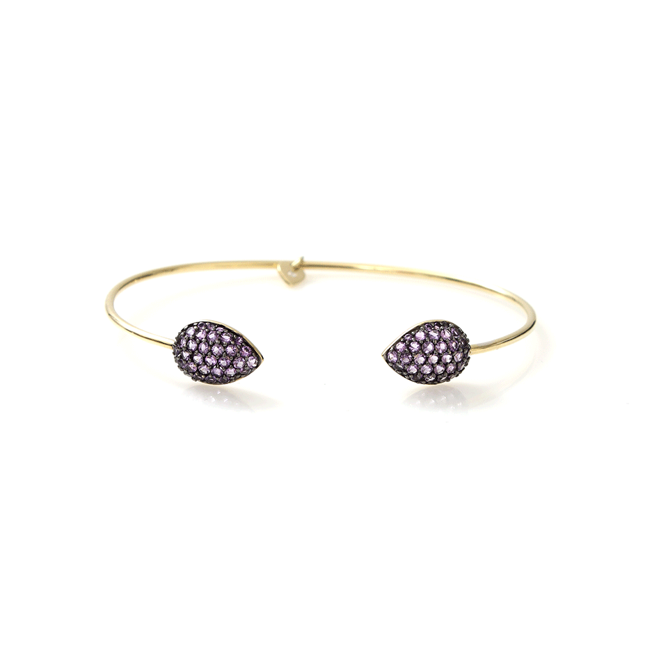 JEMMA WYNNE-Pear Shape Dome Bangle-YELLOW GOLD