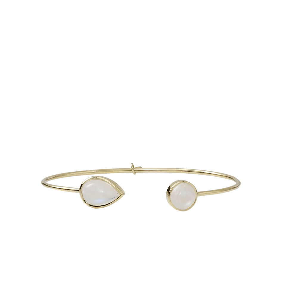 JEMMA WYNNE-Round And Pear Shape Moonstone Bangle-YELLOW GOLD