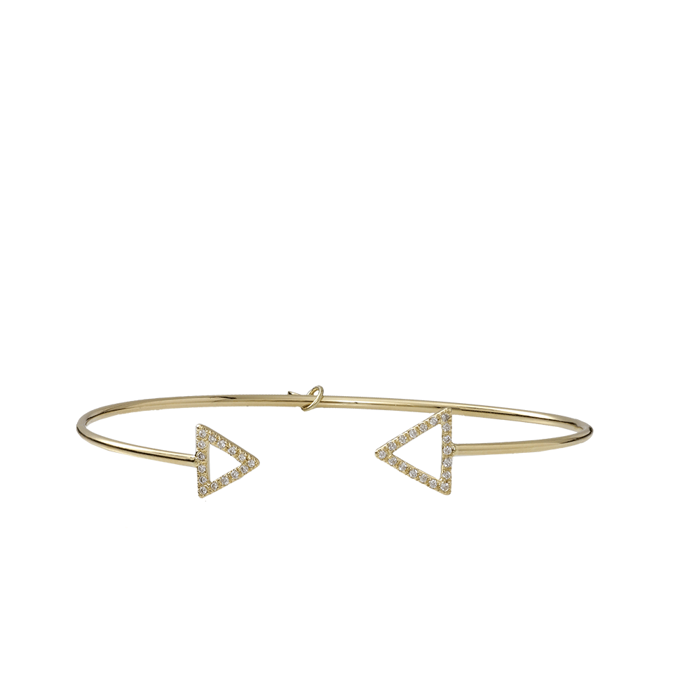 JEMMA WYNNE-Triangle Bangle With Diamond Pave-YELLOW GOLD