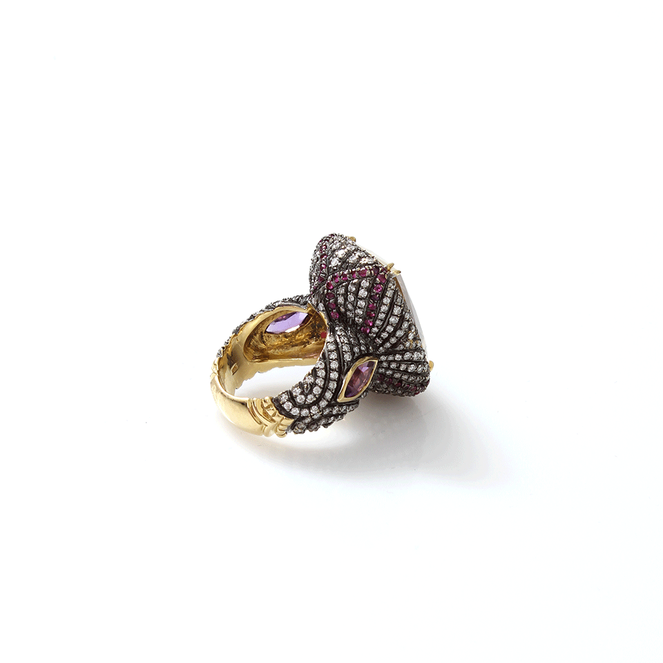 JEMMA WYNNE-Cushion Yellow Quartz Ring-YELLOW GOLD
