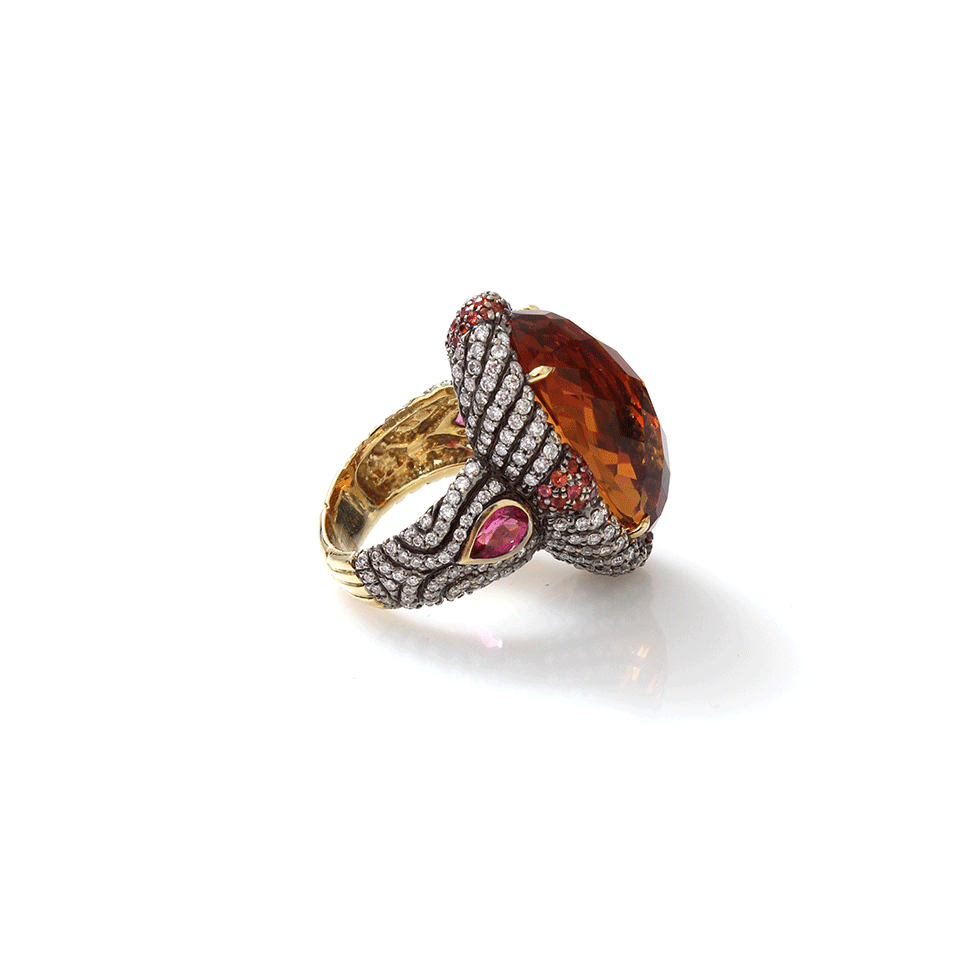 JEMMA WYNNE-Oval Madiera Citrine Ring-YELLOW GOLD