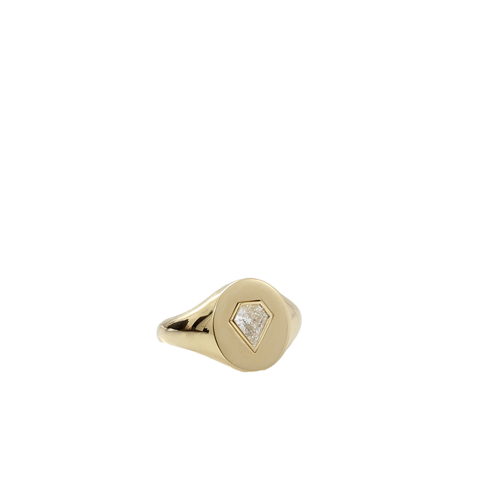 JEMMA WYNNE-Oval Diamond Signet Ring-YELLOW GOLD