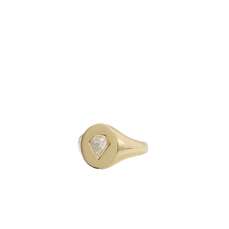 JEMMA WYNNE-Oval Diamond Signet Ring-YELLOW GOLD
