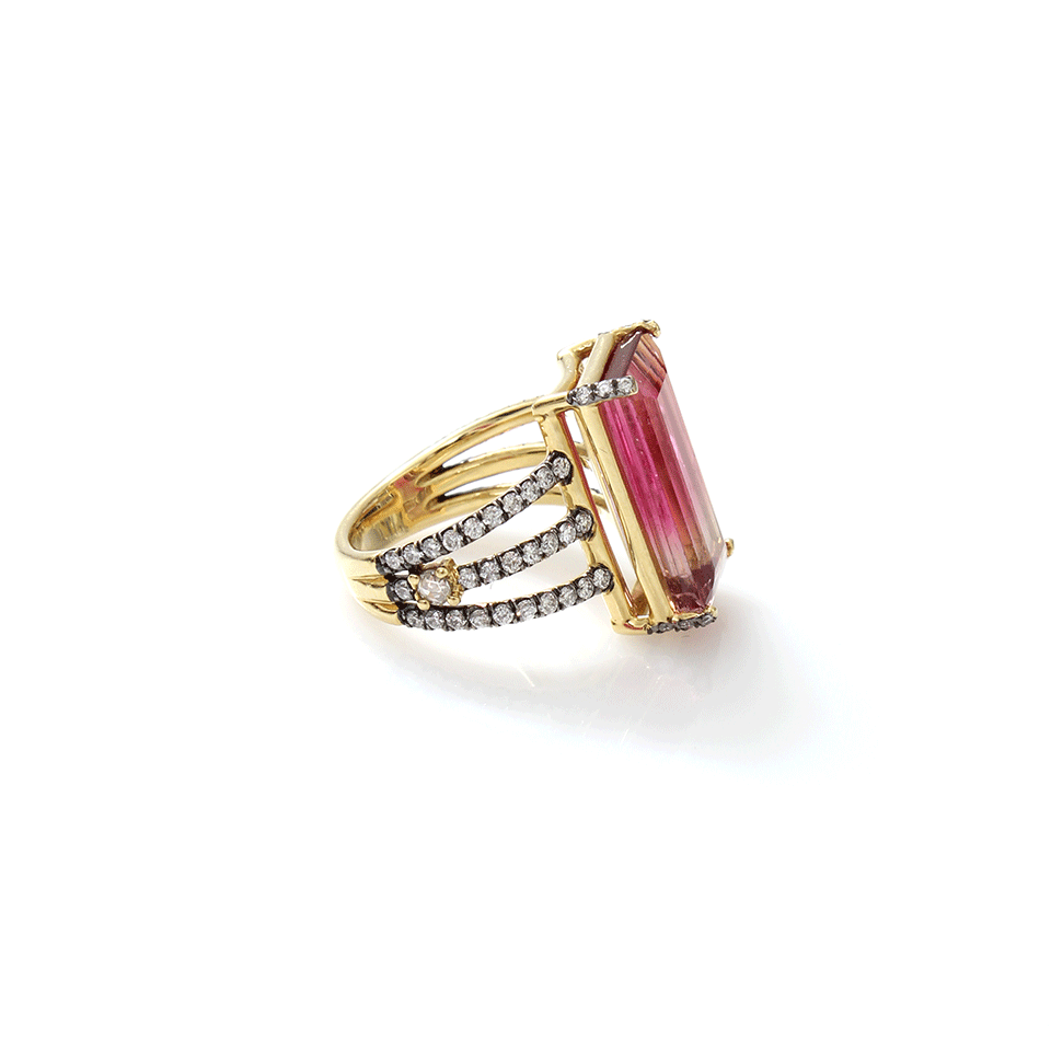 JEMMA WYNNE-Emerald Cut Tourmaline Ring-YELLOW GOLD
