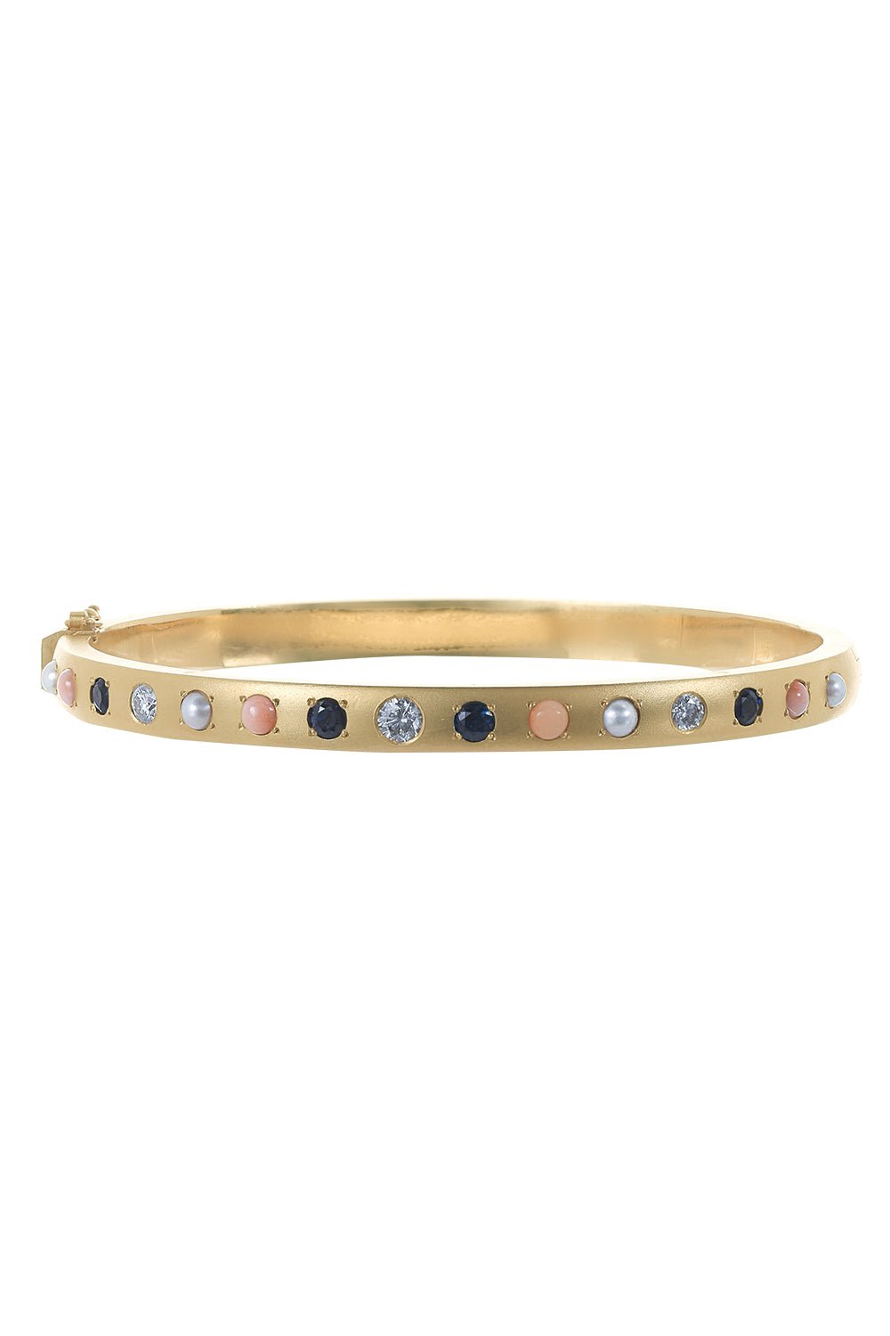 JENNA BLAKE-Multi Gem Gypsy Bangle Bracelet-YELLOW GOLD