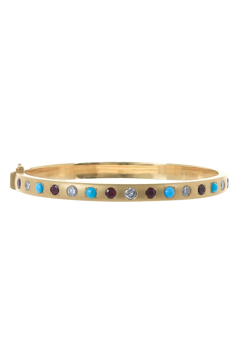 JENNA BLAKE-Ruby Gypsy Bangle Bracelet-YELLOW GOLD
