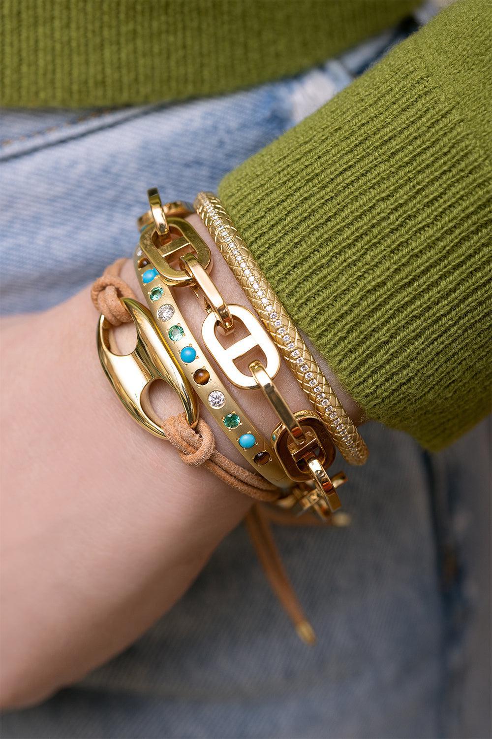 Small Gold Nautical Link Bracelet-YELLOW GOLD-JEWELRYFINE JEWELBRACELET O-JENNA BLAKE