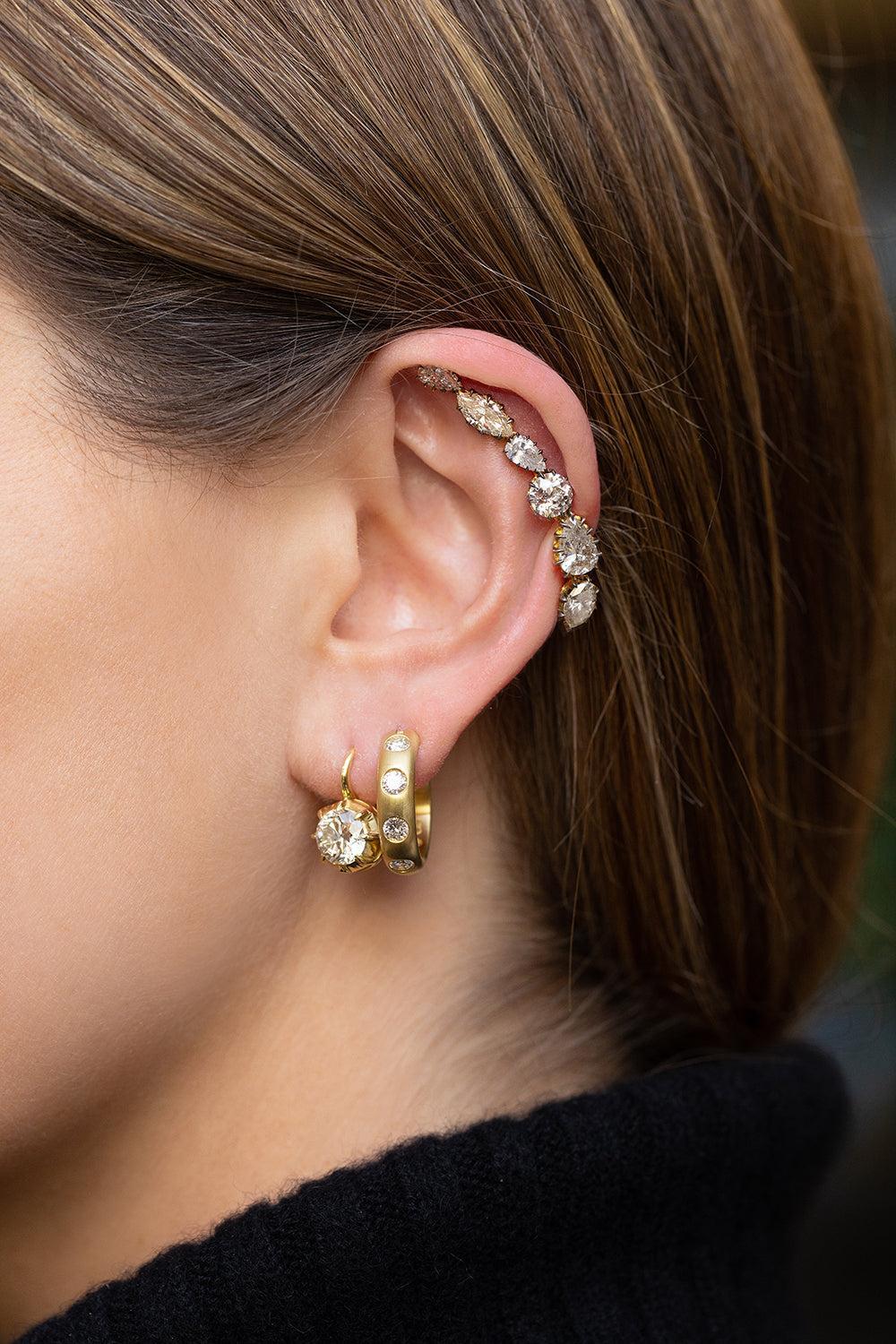 Rainbow Victorian Ear Climber-YELLOW GOLD-JEWELRYFINE JEWELEARRING-JENNA BLAKE