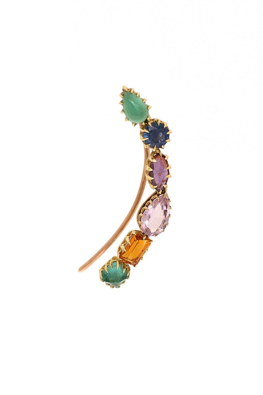 Rainbow Victorian Ear Climber-YELLOW GOLD-JEWELRYFINE JEWELEARRING-JENNA BLAKE