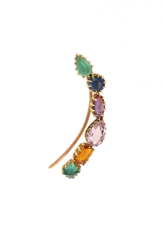 Rainbow Victorian Ear Climber-YELLOW GOLD-JEWELRYFINE JEWELEARRING-JENNA BLAKE