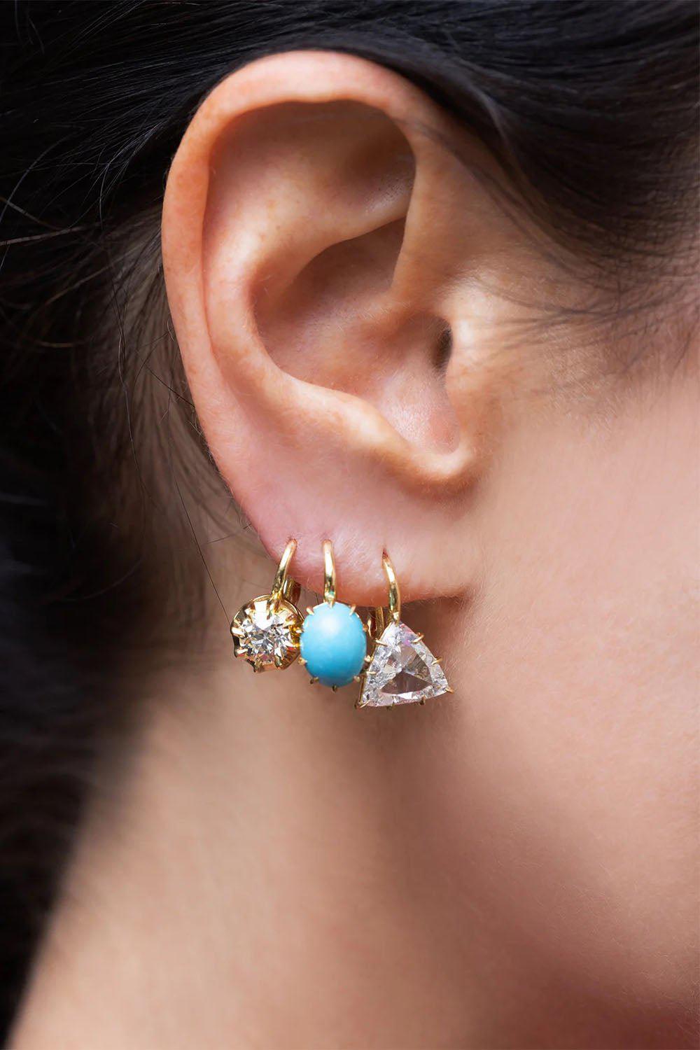 JENNA BLAKE-Victorian Turquoise Drop Earrings-YELLOW GOLD