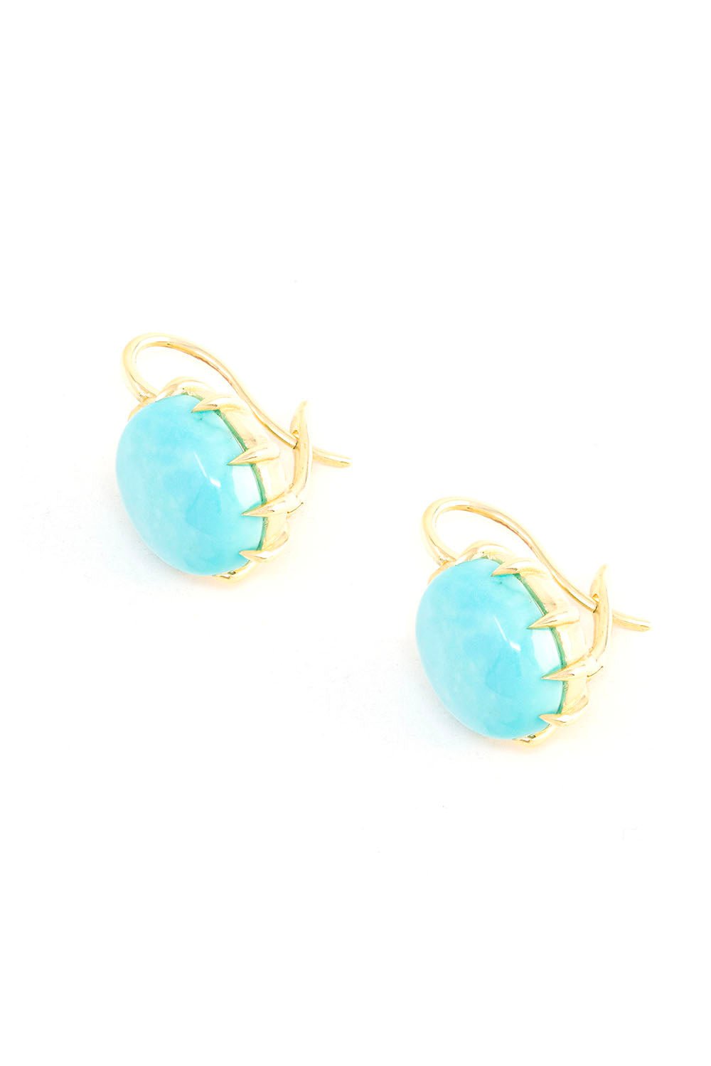 JENNA BLAKE-Victorian Turquoise Drop Earrings-YELLOW GOLD