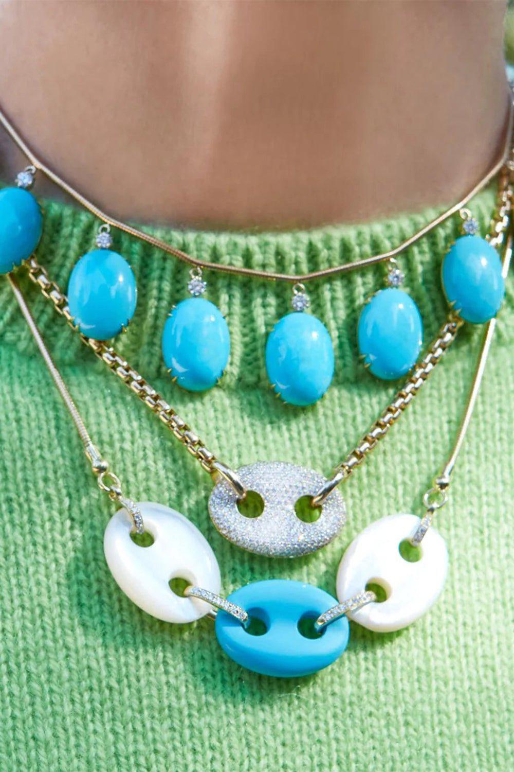Natural Fringe Turquoise Necklace-YELLOW GOLD-15-JEWELRYFINE JEWELNECKLACE O-JENNA BLAKE