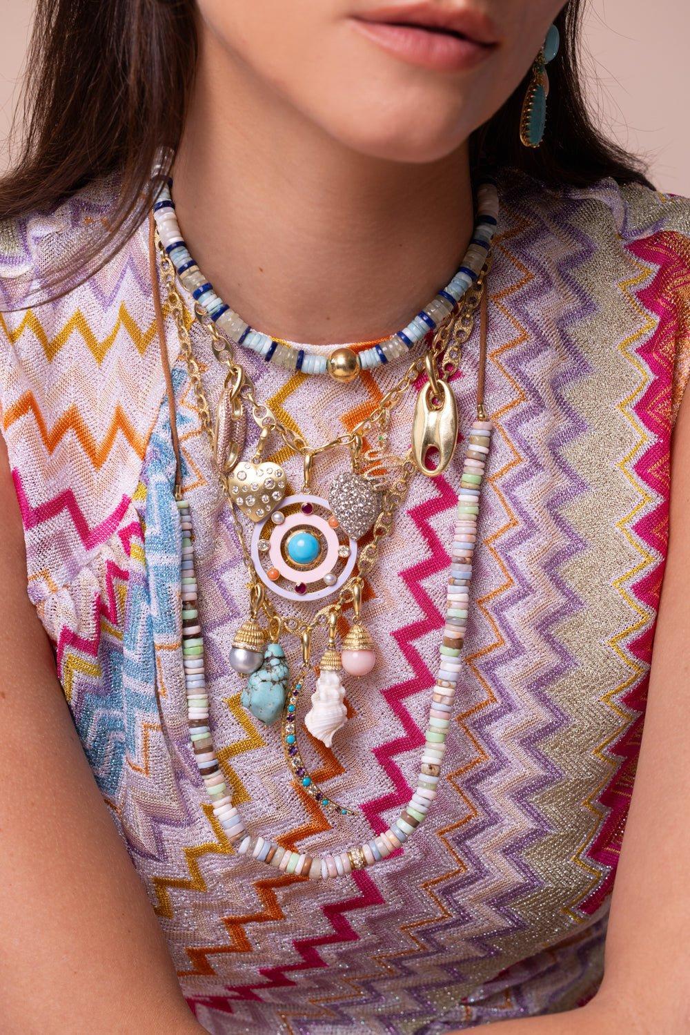 JENNA BLAKE-Gold Beaded Necklace-YELLOW GOLD