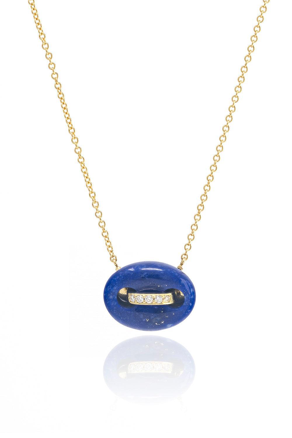 Lapis Mini Mariner Link Pendant Necklace-YELLOW GOLD-16-JEWELRYFINE JEWELNECKLACE O-JENNA BLAKE