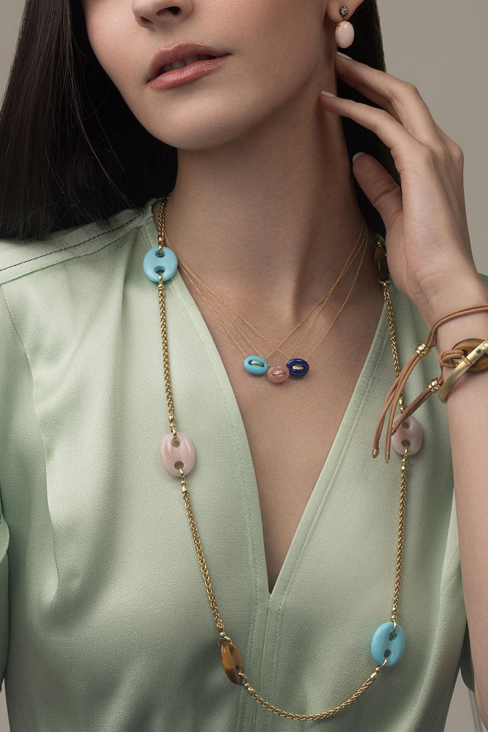 Lapis Diamond Mini Mariner Link Pendant Necklace-YELLOW GOLD-16-JEWELRYFINE JEWELNECKLACE O-JENNA BLAKE