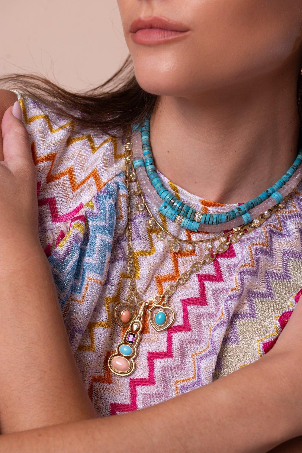 JENNA BLAKE-Textured Nautical Necklace-YELLOW GOLD