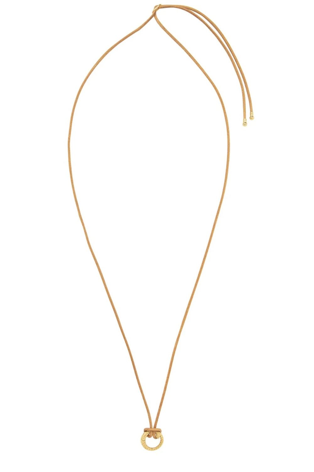 JENNA BLAKE-Adjustable Leather Snake Necklace-YELLOW GOLD