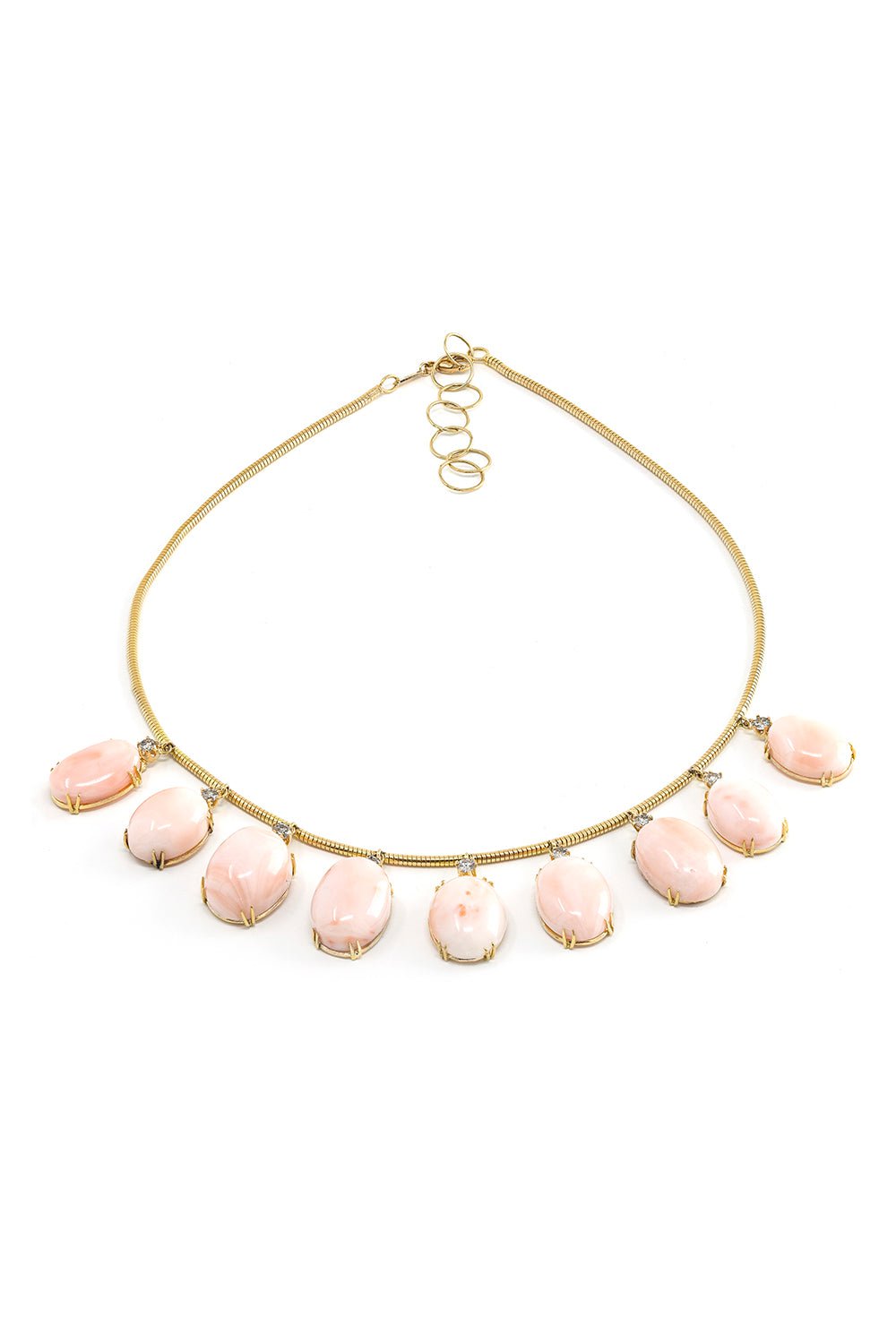 JENNA BLAKE-Natural Fringe Diamond Necklace-YELLOW GOLD