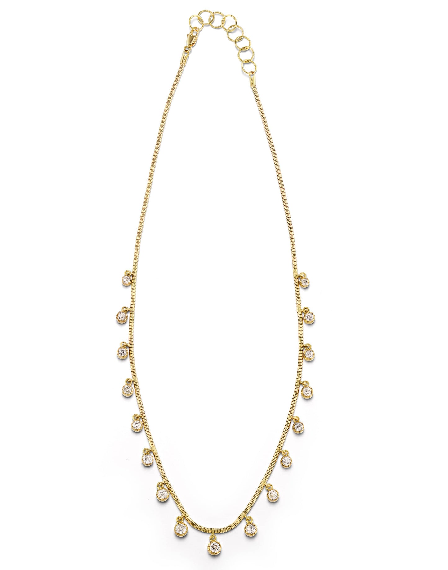 JENNA BLAKE-Diamond Fringe Necklace-YELLOW GOLD