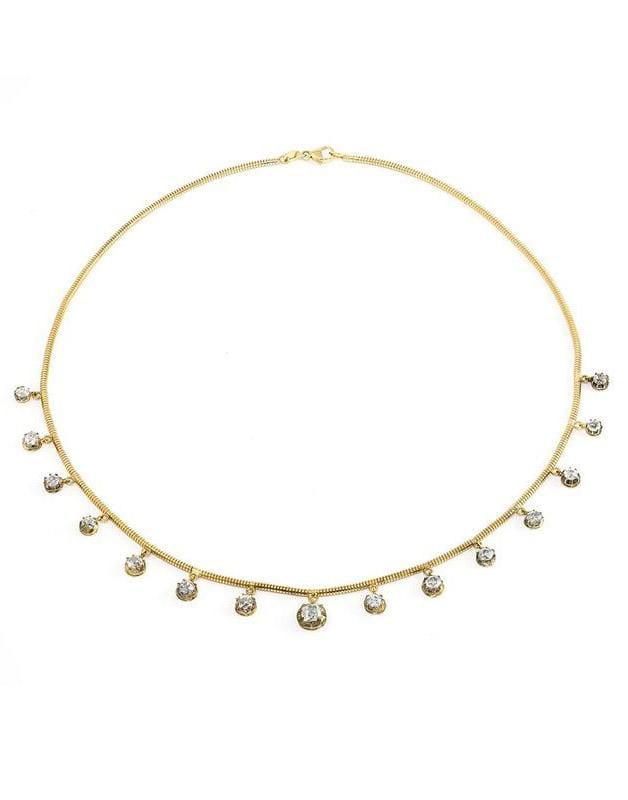 JENNA BLAKE-Diamond Fringe Necklace-YELLOW GOLD