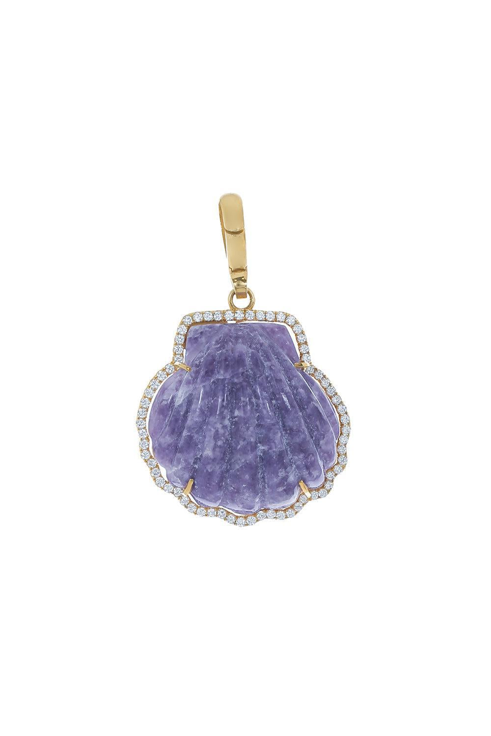 Carved Shell Charm-YELLOW GOLD-JEWELRYFINE JEWELPENDANT-JENNA BLAKE