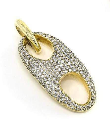 JENNA BLAKE-Diamond Nautical Link Pendant-YELLOW GOLD