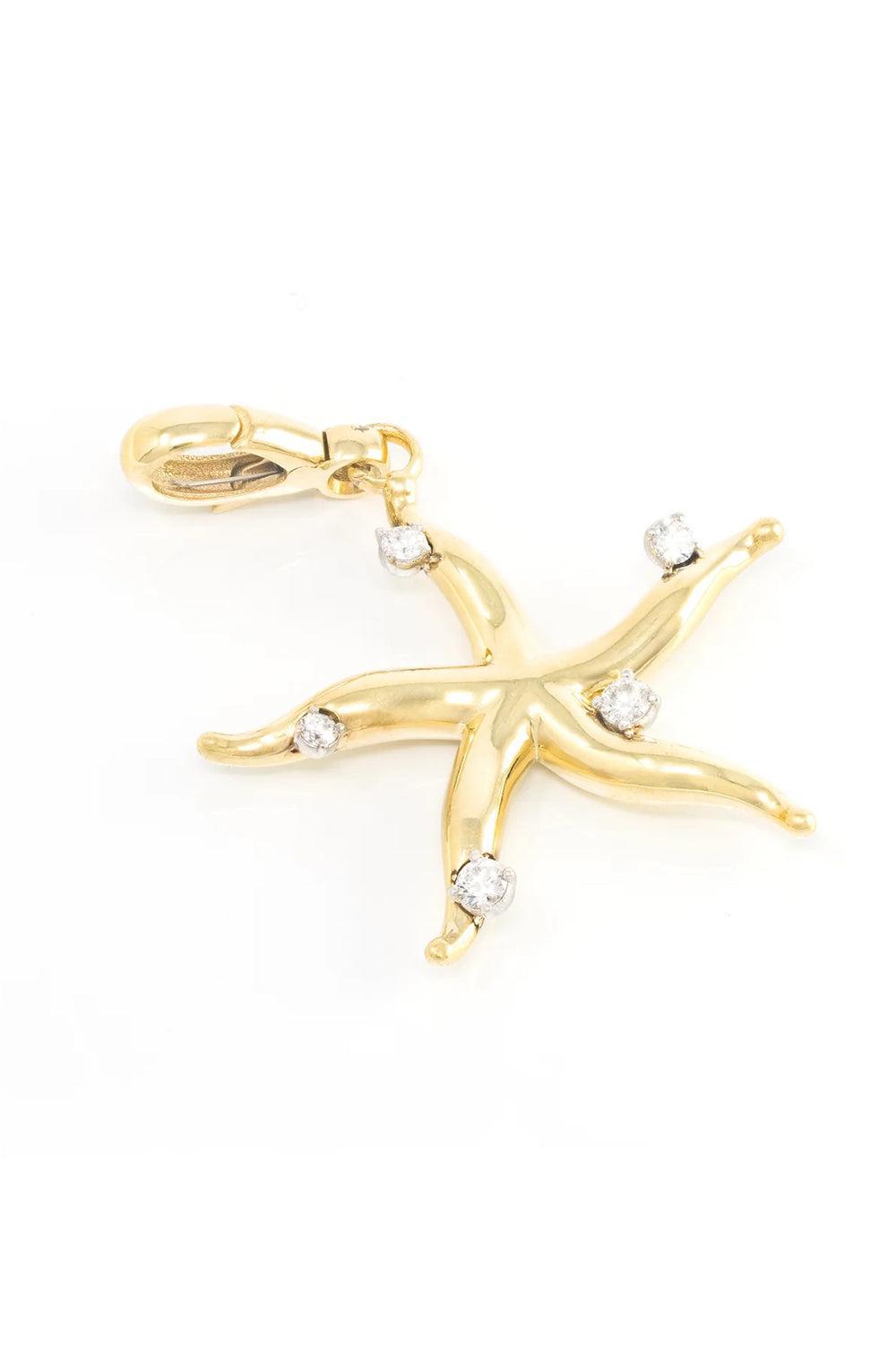 Diamond Starfish Charm-YELLOW GOLD-JEWELRYFINE JEWELPENDANT-JENNA BLAKE