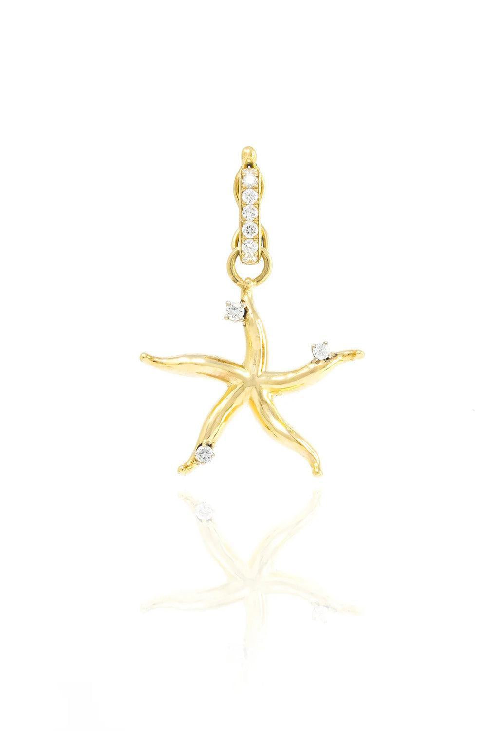 Diamond Starfish Charm-YELLOW GOLD-JEWELRYFINE JEWELPENDANT-JENNA BLAKE