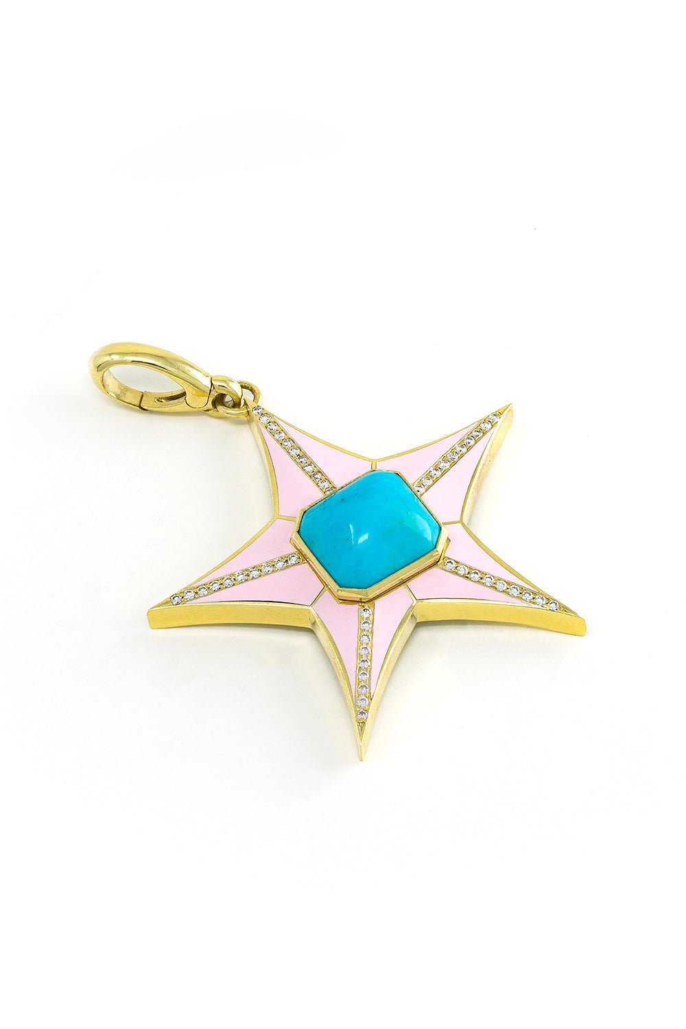 JENNA BLAKE-Enamel Star Pendant-YELLOW GOLD